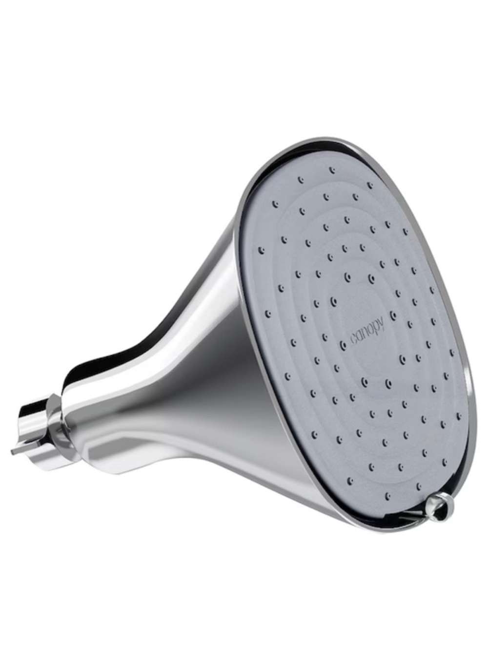 Canopy Chrome Cone Showerhead with Gray Spray Face